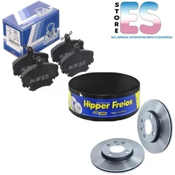 Kit Disco Freio Ventilado + Jogo Pastilha Freio GM Onix 1.0 Onix 1.4 2013 a 2019 – HIPPER FREIOS / SYL