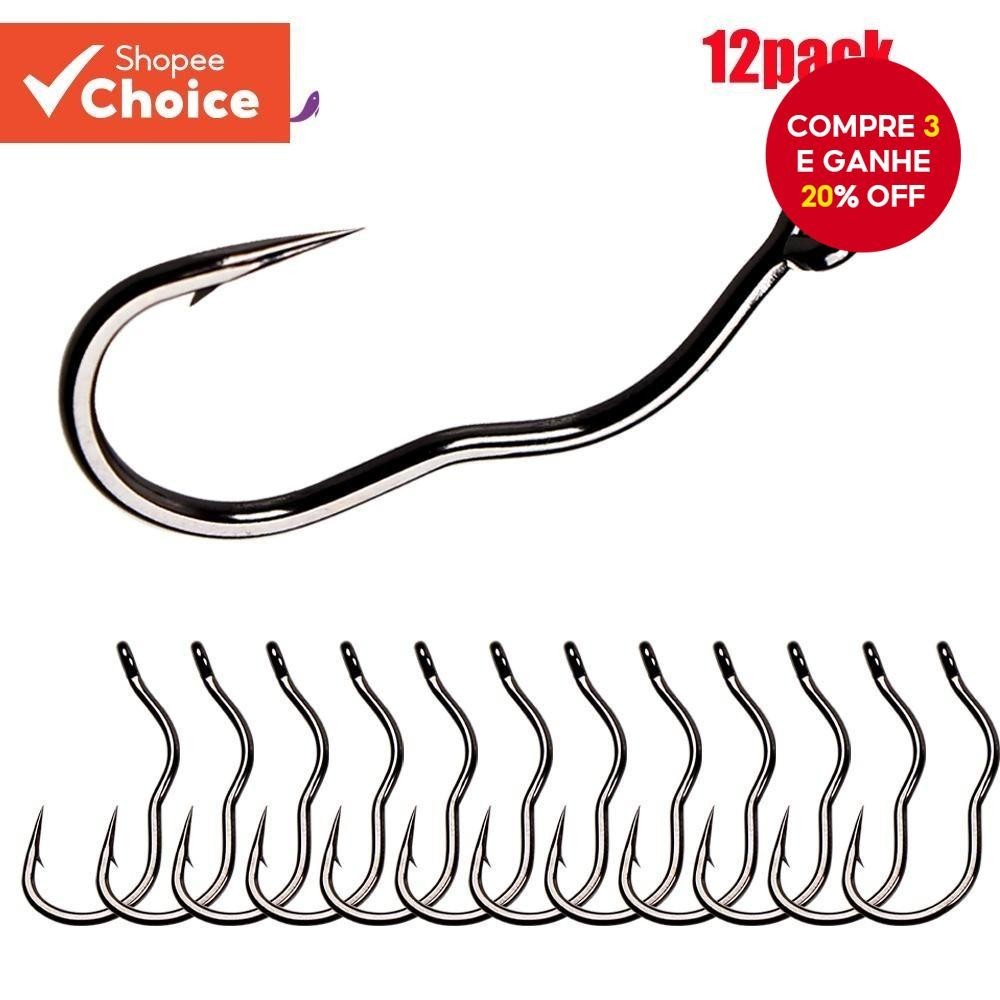 Kit Anzol de Pesca Mata Kail Pancing Automático Anti-Running com Barba Dupla e Aço Manganês 5# a 15# em Oferta na Shopee