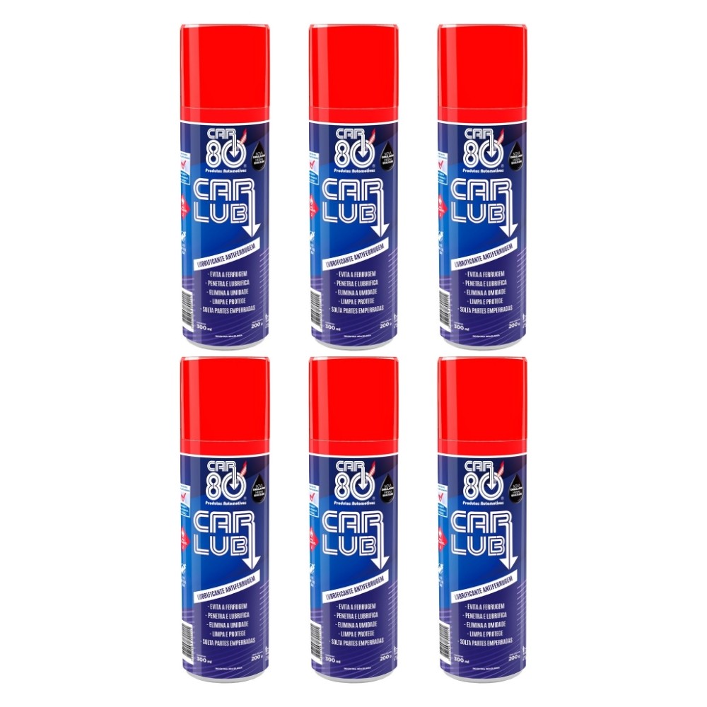Kit 06 Desengripantes Aerosol 300ml Car80