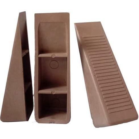 Conjunto 2 Calço Para Porta PVC Trava Protetor Marrom Prático E Útil — imagem 2 de 2