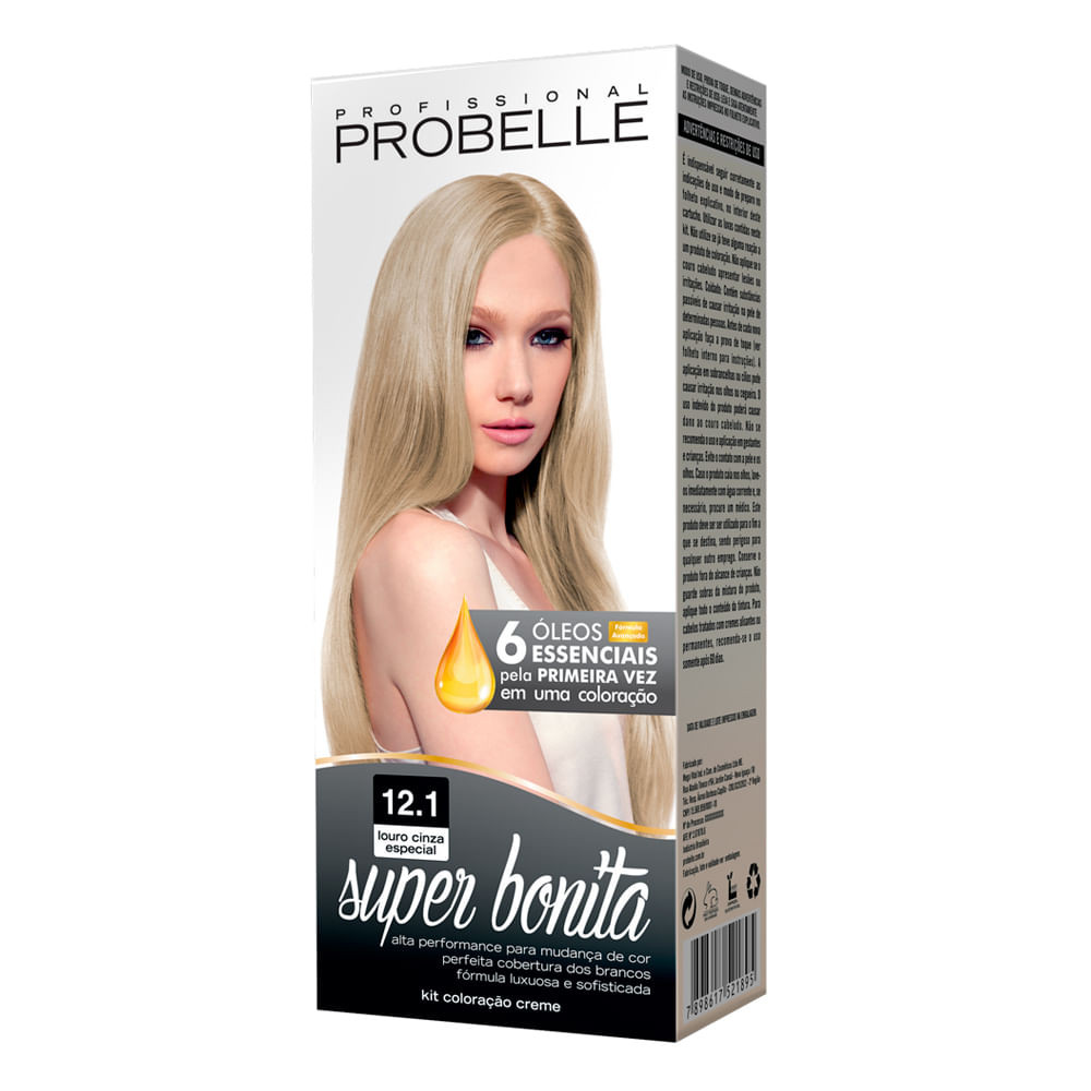 Tintura Super Bonita Probelle Louro Cinza Especial 12.1 - Beauty