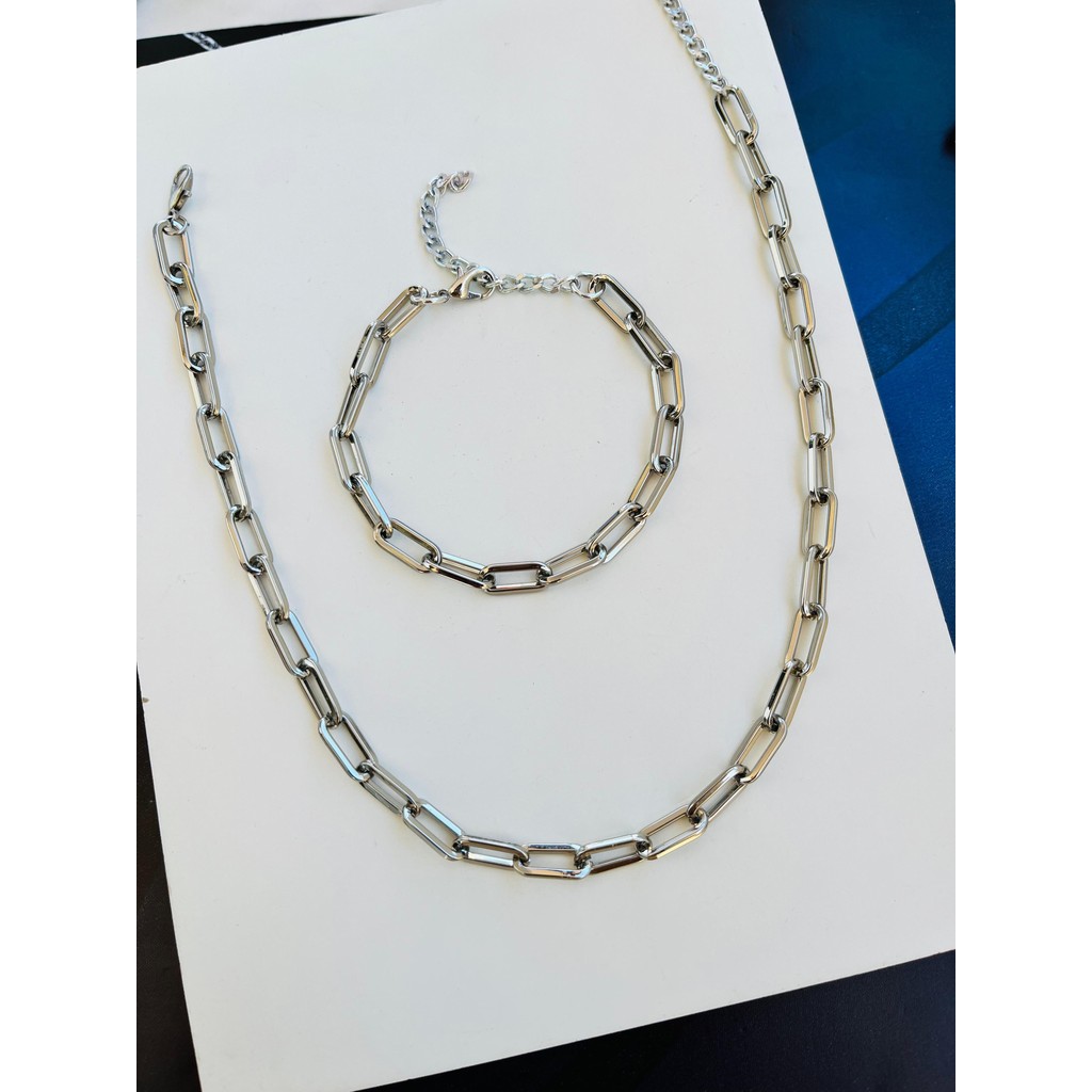 Conjunto de Pulseira e Colar semi joia verniz italiano