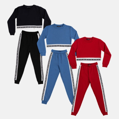 Conjunto Infantil e Juvenil Menina Moletinho - Cropped + Calça Tamanhos 10 ao 16 Inverno