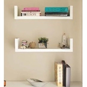 Kit 2 Prateleiras U 100% 50 CM Decorar Quarto/ Sala/ Banheiro/ Cozinha