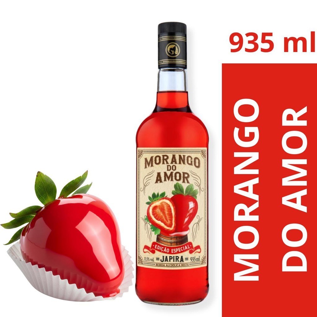 Licor Fino Japira Morango do Amor Doce Exclusivo Limitado Bebida em Oferta na Shopee