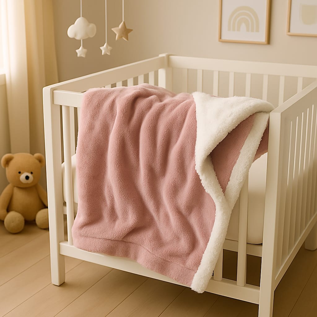 Cobertor para bebê Dupla face lãzinha de carneiro 1,00 x 0,75cm