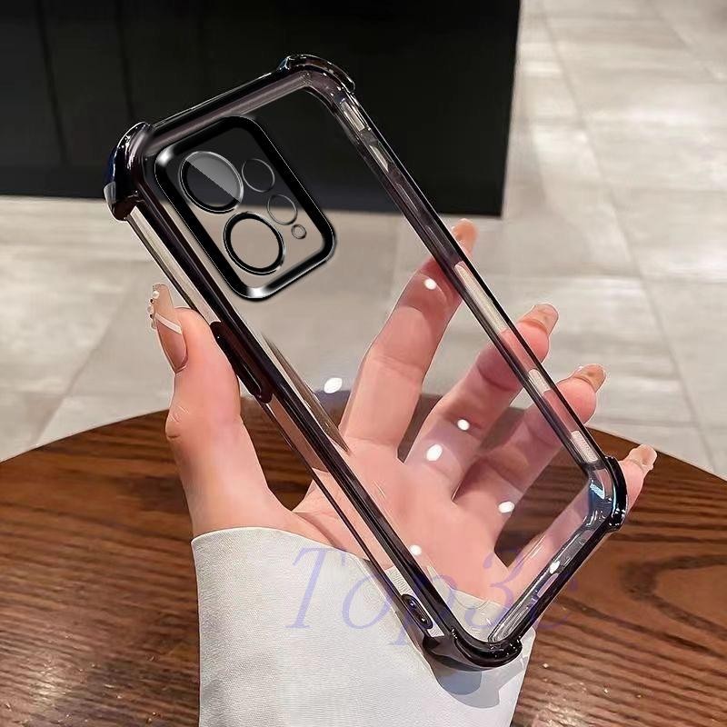 Invólucro Para Redmi Note 12 4g Quatro Cantos anti-Queda Transparente Caixa De T