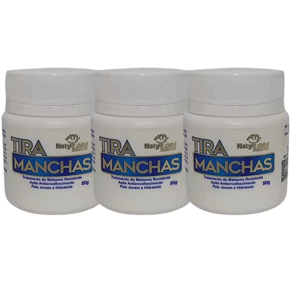 Kit 3 Pomada Tira Manchas Natyflora Combate Melasma, Ação Hidratante, Anti Envelhecimento - 50g cada