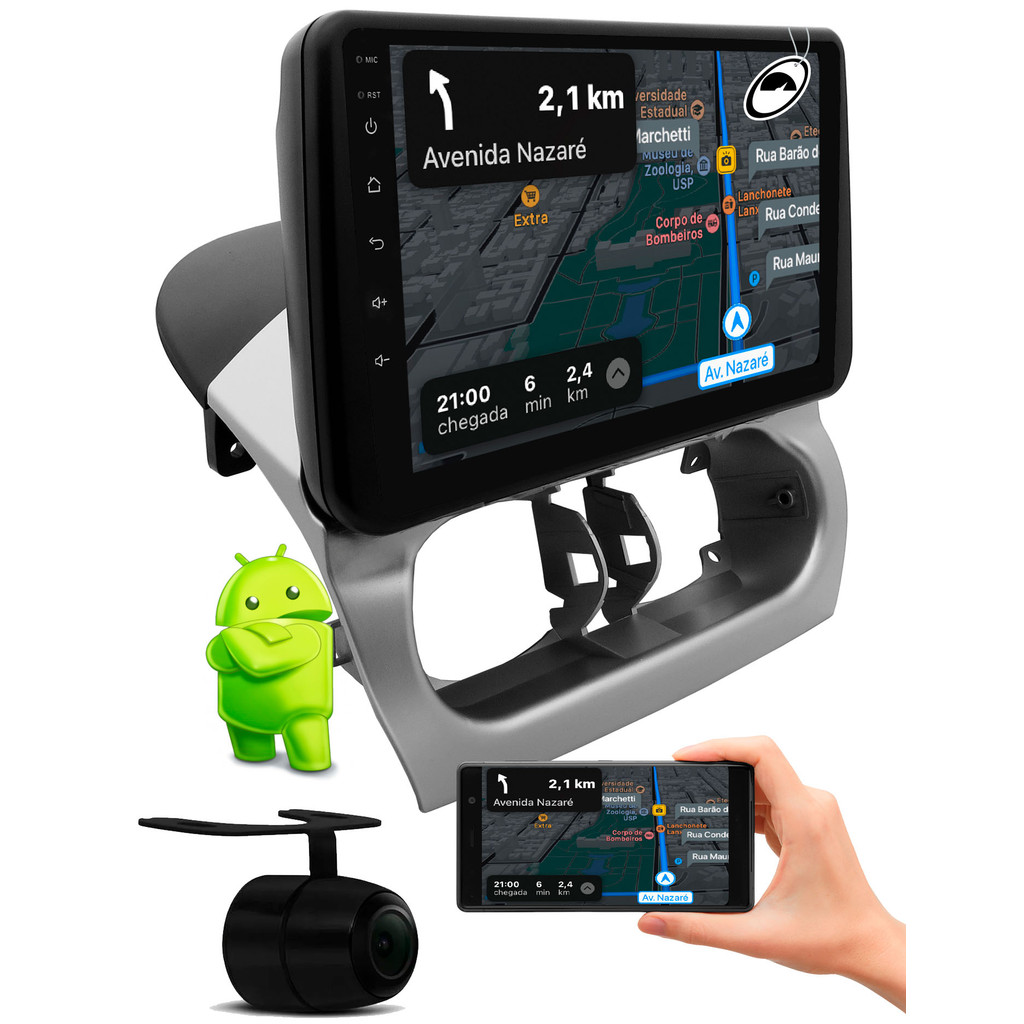 Multimidia 2 Din 9" Android Corsa e Montana 2002 até 2012 Android Auto Car Play Sem Fio + Câmera Ré