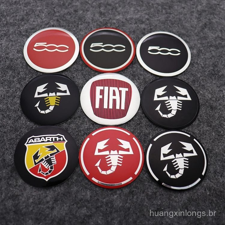 1 adesivo de volante Fiat 500 com emblema decorativo de metal de 56mm com o logotipo do Escorpião XP0L YNZE