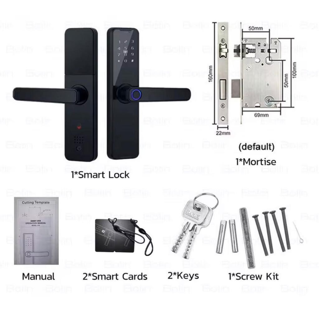 Fechadura 4 EM 1 Eletrônica Digital Com Biometria Bluetooth Chave Tag Senha Touch Qualidade