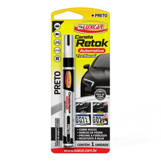 Caneta Tira Riscos Carro Preto Luxcar Retok Cobre Arranhão Automotivo Previne Ferrugem Resistente a Água em Oferta na Shopee
