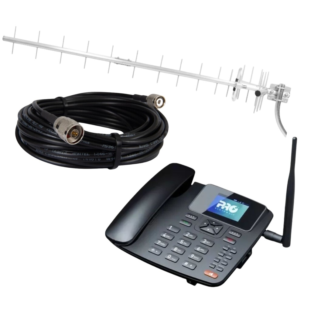 Kit Telefone Celular Rural 4g Wifi + Antena 20 DBi +Cabo 10m