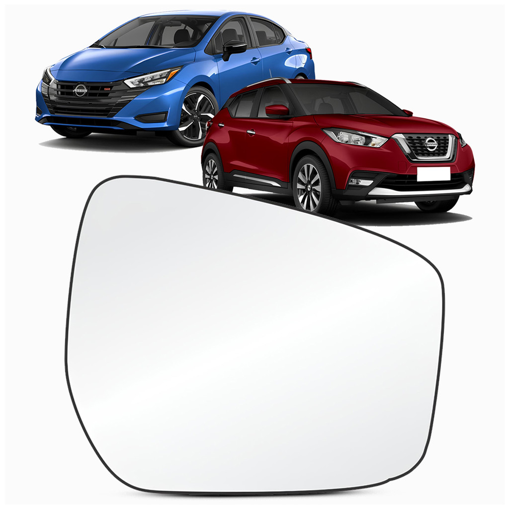 Lente Espelho Vidro Retrovisor Metalizada Com Base Fixada Kicks 2017 a 2024 Versa 2022 a 2025