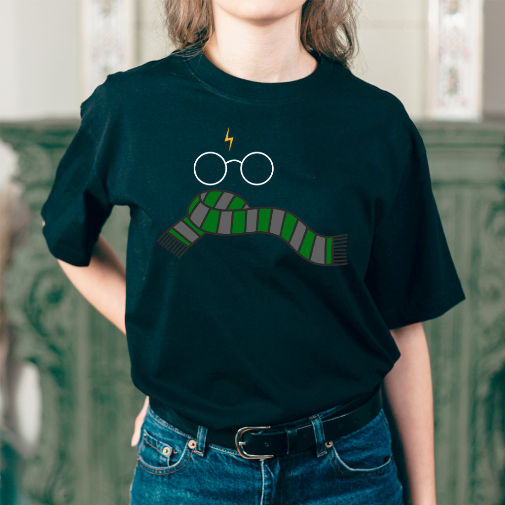 Camiseta Harry Potter Óculos Sonserina Masculina Feminina