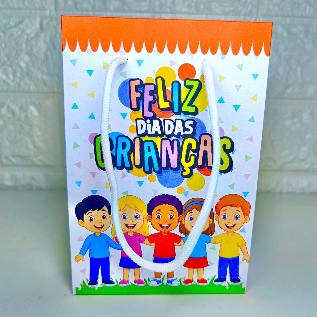 PEGUE E MONTE SACOLINHA PEQUENA PERSONALIZADA DIA DAS CRIANÇAS