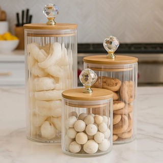 Porta Mantimento de Vidro Borossilicato Canelado - Vencedor em Oferta na Shopee