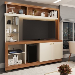 Estante para TV Até 50 Polegadas Malbec 2 Portas Freijó/Off White - Pnr Móveis em Oferta na Shopee