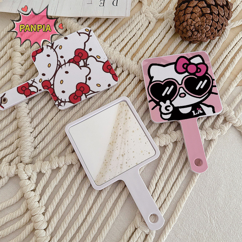 PANPIA Sanrio Hello Kitty Portátil Kawaii Cartoon Maquiagem Mirror Travel Clearness Ferramentas De Beleza Para Meninas Boutique