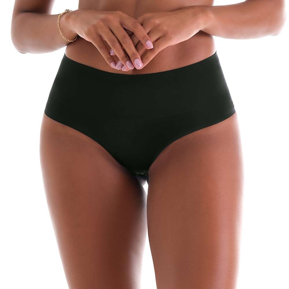 Imagem Calcinha Tanga Cós Alto Laser Termofusionada Preta