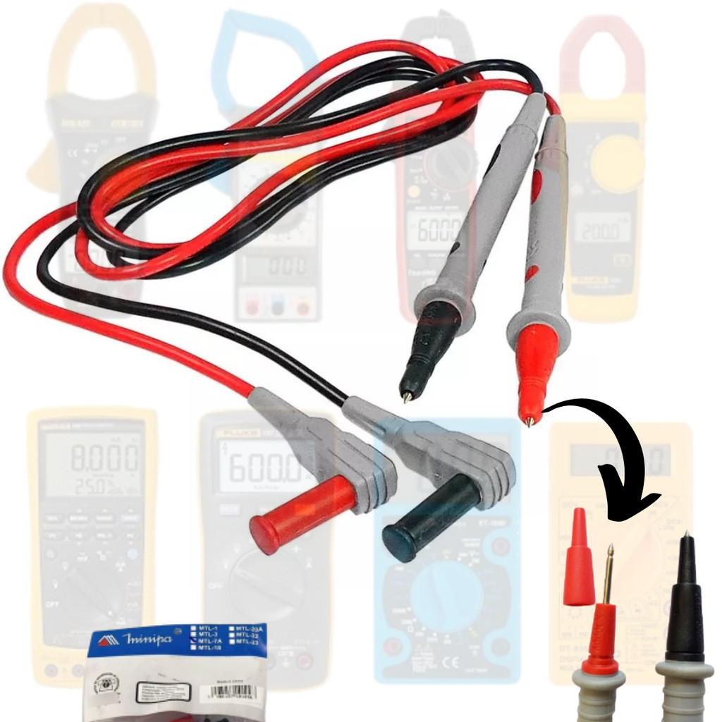 Ponta de prova Original Minipa Fluke Hikari Universal Sonda Agulha Fina Multimetro Amperimetro em Oferta na Shopee