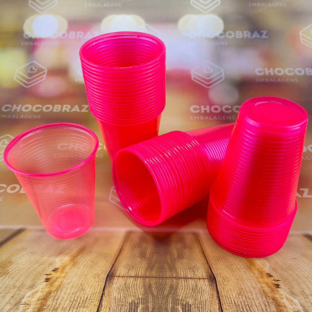 50~250 COPO ANIVERSARIO 200ml ROSA NEON BELLO FESTAS - Home & Living