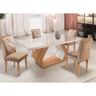 Mesa Alvorada 180 Tp 4 Cadeiras  E Imbuia E Off em Oferta na Shopee