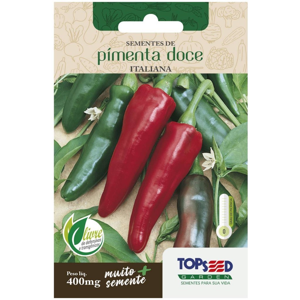 Sementes de Pimenta Doce Italiana TOPSEED em Oferta na Shopee