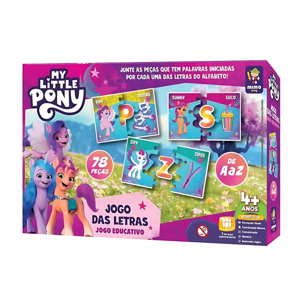 Jogo das Letras Educativo My Little Pony 78 Peças Mimo Toys - 2512 em Oferta na Shopee