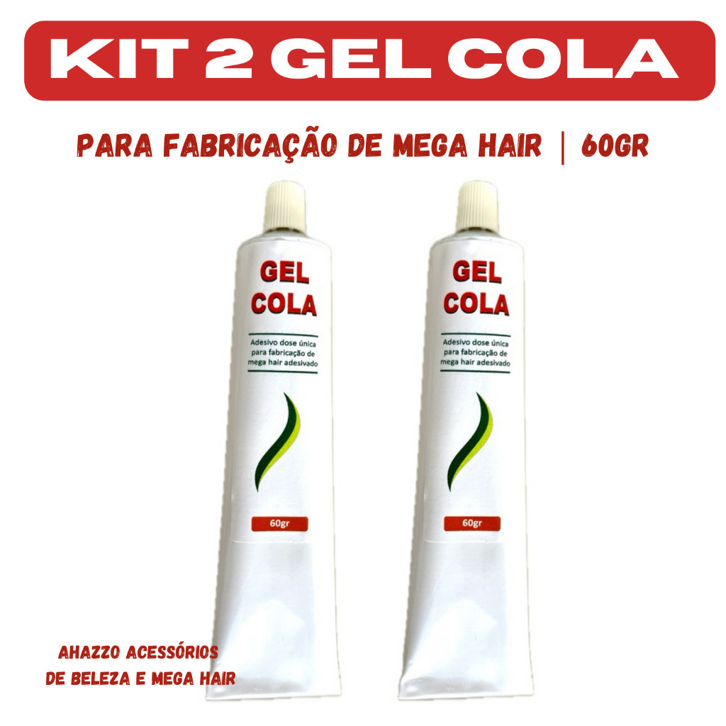 Kit 2 Gel Cola Profissional para Mega Hair 60g