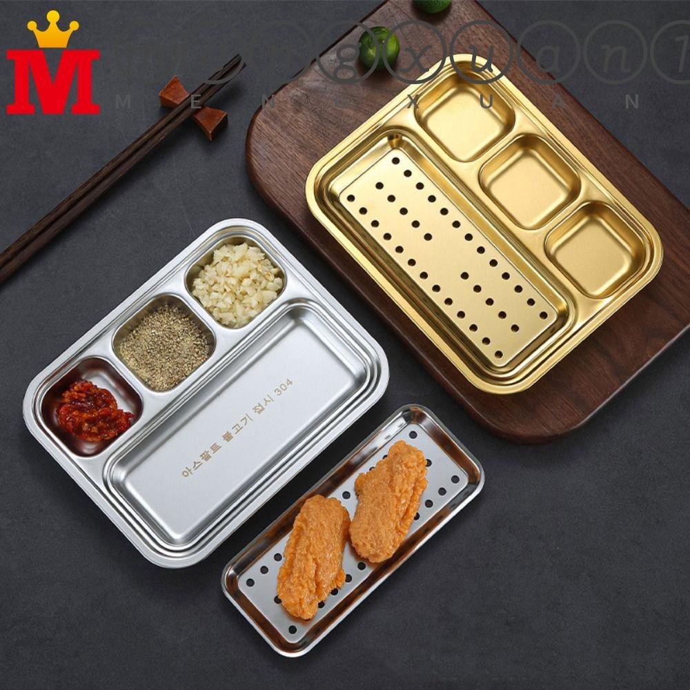 MENGXUAN1 Churrasqueiras De Aço Inoxidável , Convenientes Com Bandeja De Drenagem Churrasqueira , Quadradas Portáteis 304 Duráveis Placas Para Lanches Domésticos