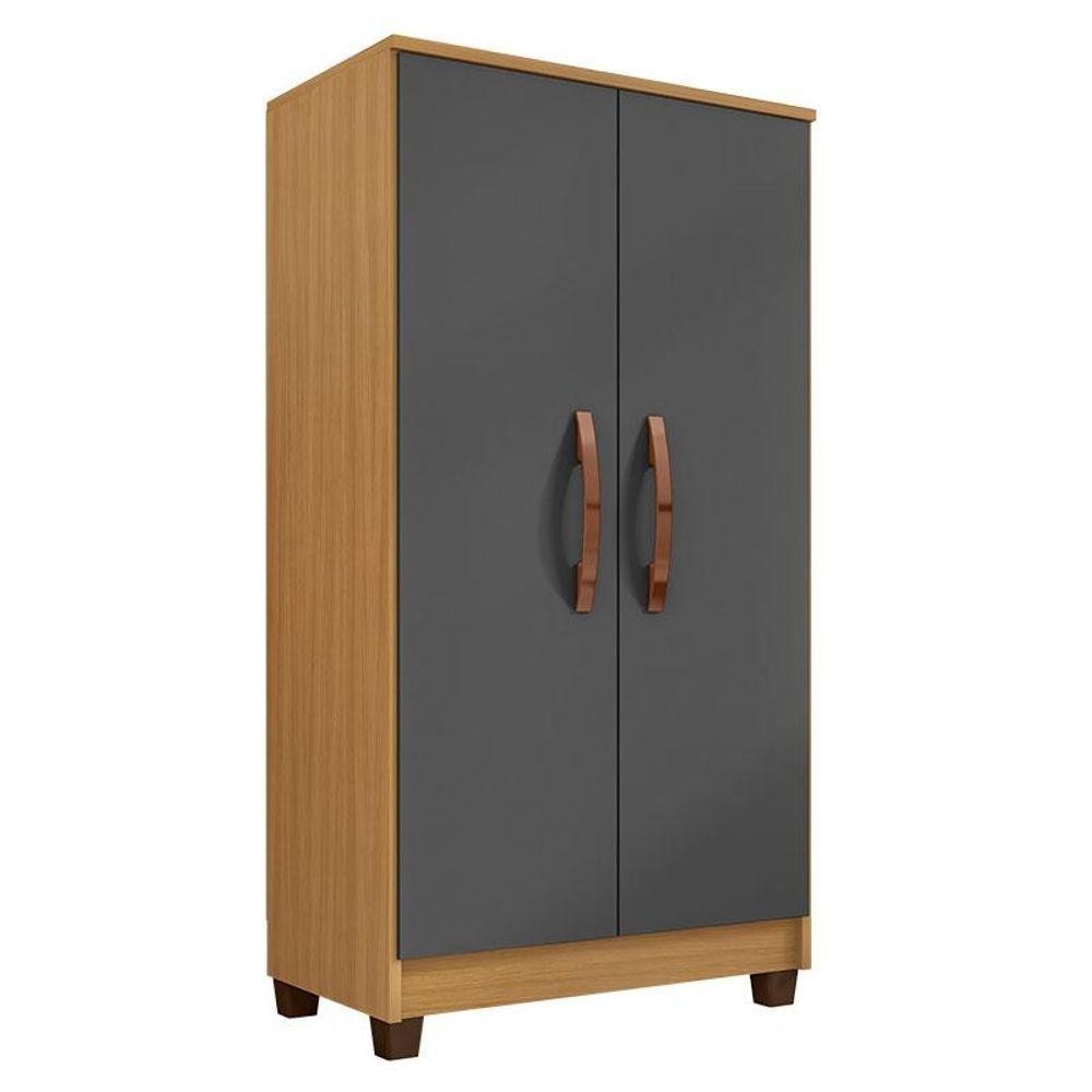 Armário Multiuso Recife Carvalho Americano Grafite - Incorplac em Oferta na Shopee