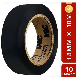 Kit 10 Fita Isolante 3M 18MM X 10M em Oferta na Shopee