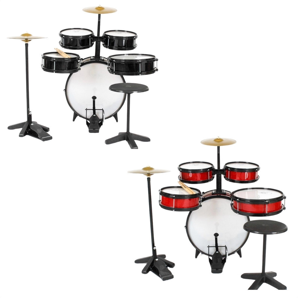 Bateria Infantil Rock Completo C/ Chimbal Profissional Mdf - Mom & Baby
