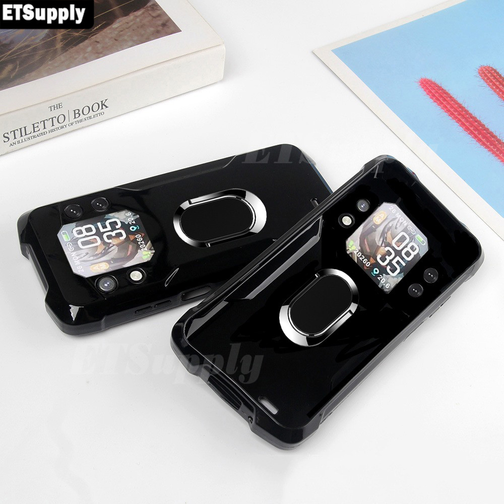Estojo De Telefone Para Cubot Kingkong X 5G Silicone Macio Fosco De Protetor Total À Prova De Choque Carro Adsorb Ring Back