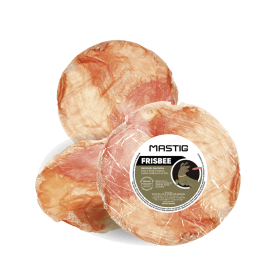 Petisco Pet Bexiga Bovina Desidratada Mastig Frisbee para Cães