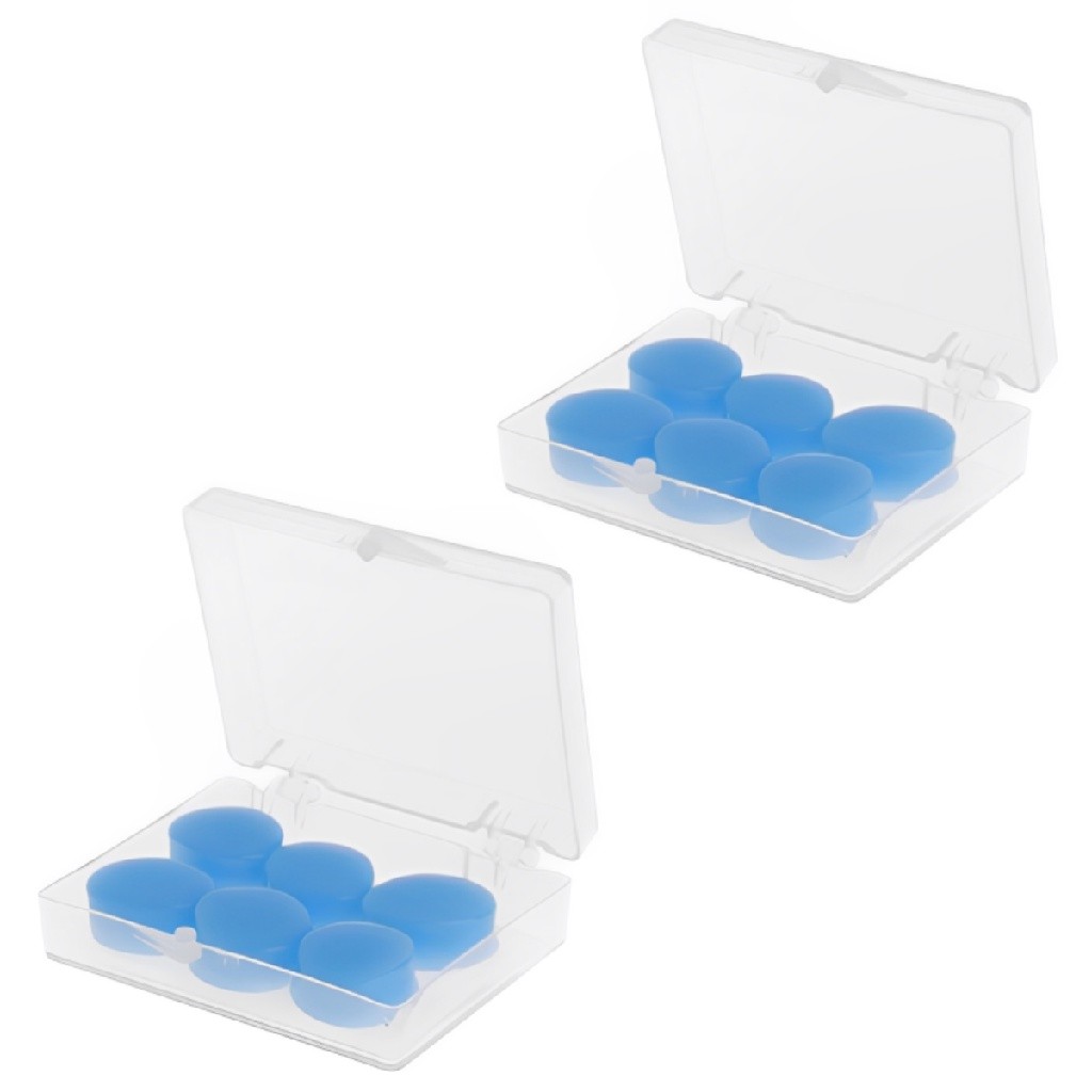 12 Peças de Tampoes Auriculares de Silicone - Cancelamento de Ruído para Ronco e Conforto Auditivo