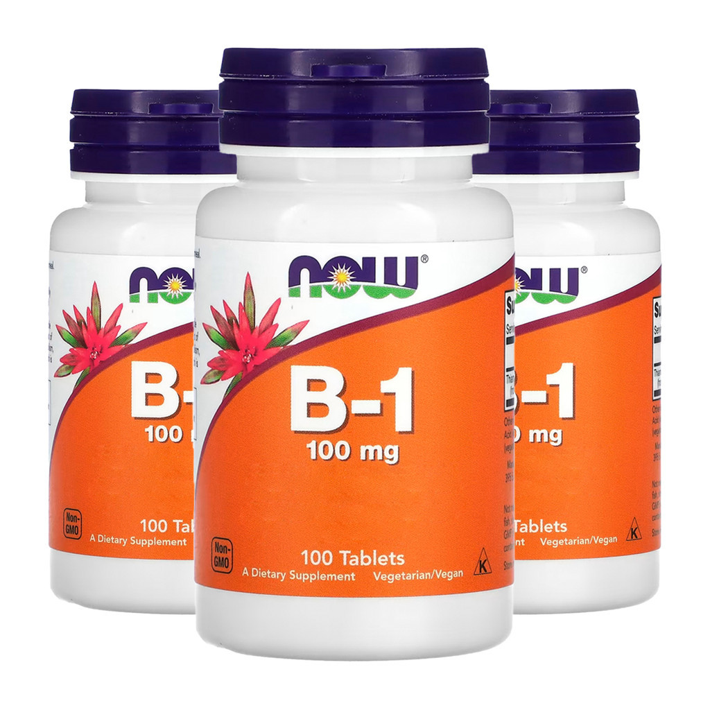 Kit 3x Vitamina B-1 100mg Now Foods 100 Veg Tabs/Made in Usa em Oferta na Shopee