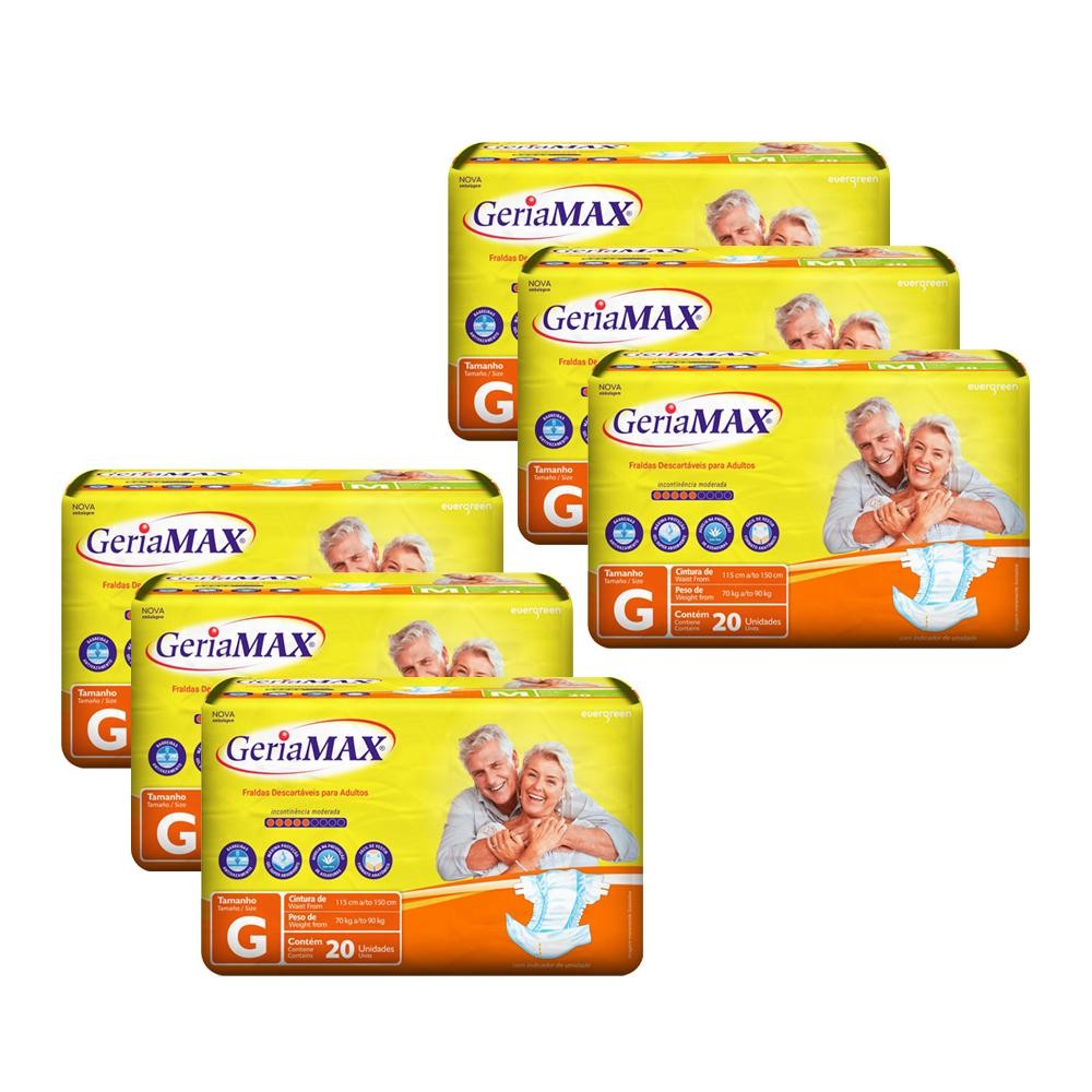 Kit 3 Fraldas Geríatrica Geriamax G com 20un Embalagem Econômica em Oferta na Shopee