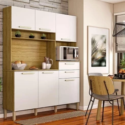Cozinha Ambiente Montesa 6 Portas E 2 Gavetas Freijó Supremo - Kits Paraná