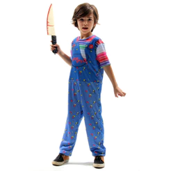 Fantasia Boneco Assassino Estampado Infantil De Halloween