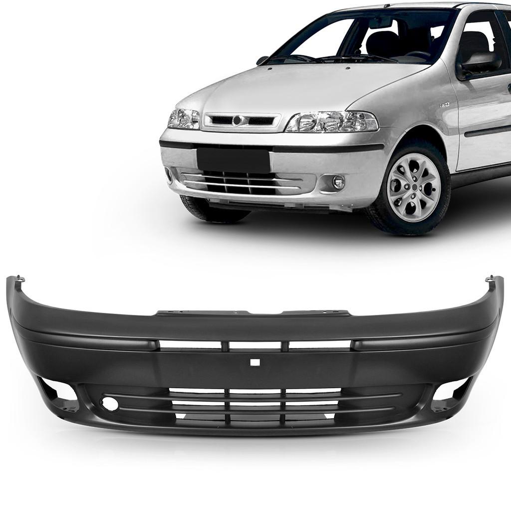 Parachoque Dianteiro Palio 2001 2002 2003 2004 Com Furo Preto Liso - Spare Parts and Accessories for Vehicles