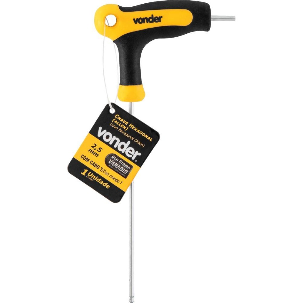 Chave Allen Abaulada 2,5Mm Com Cabo T Vonder