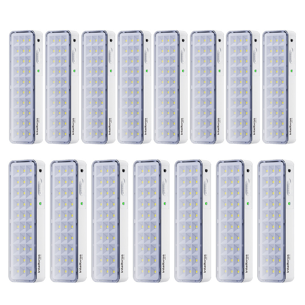Kit 15 Luminárias de Emergência Led Intelbrás Autônoma Lea 31 com 30 Leds Branco Bivolt em Oferta na Shopee
