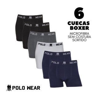 Kit 6 Cuecas Boxer Sem Costura em Microfibra Polo Wear em Oferta na Shopee