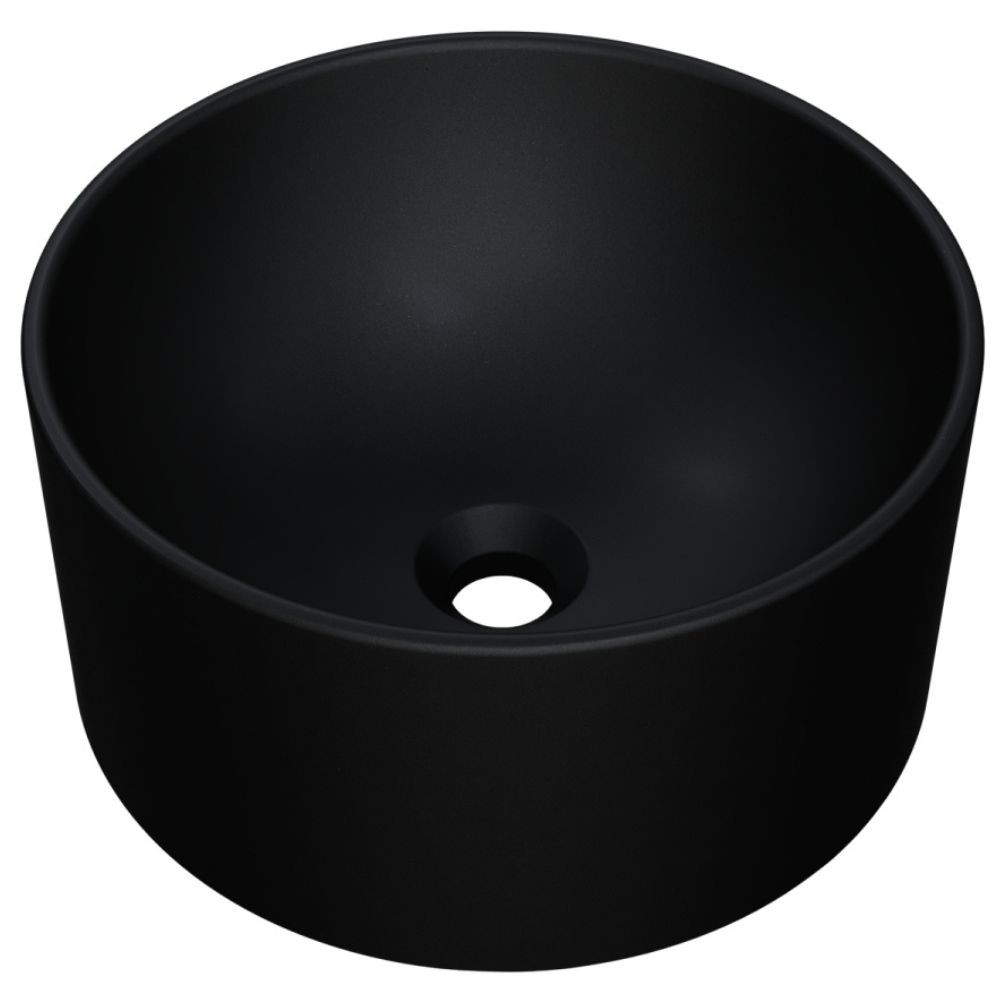Cuba de Apoio Redonda Para Banheiro Lavabo C01 BL30W Preto Matte Fosca  - Lyam - Home & Living