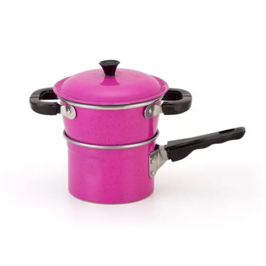 Cuscuzeira Mini Alumínio Nacional Panela Para Cuscuz Cor Rosa