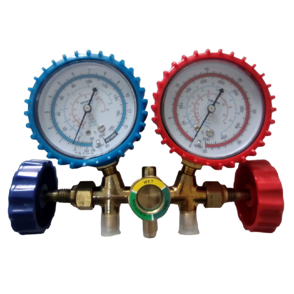 Kit Manifold Alta e Baixa  R22, R134, R404, R12 Mangueiras 90cm Vulkan