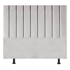 Cabeceira Estofada Cama Box King 195cm Marina Linho Cinza Claro