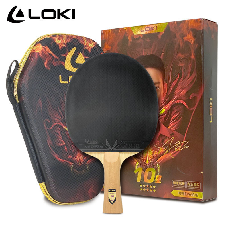 LOKI DRAGON Series Raquete De Mesa Profissional Ofensiva Ping Pong Paddle Bat 5 Madeira 2 Carbono 6/7/8/9/10 Estrelas